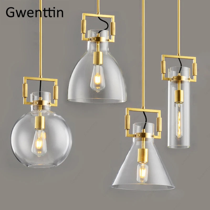 suspension moderne en métal et verre style industriel décor intérieur - vue 2 sur 10