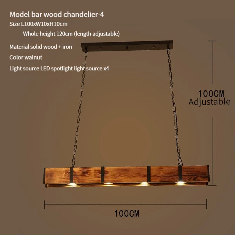 suspension en bois vintage style loft pour décoration intérieure