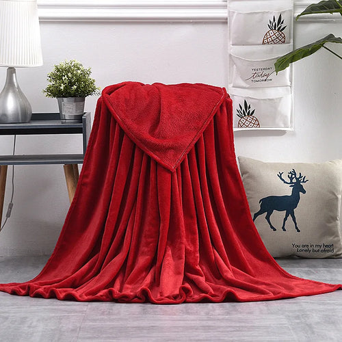 Plaid flanelle polaire corail doux chaud canapé lit