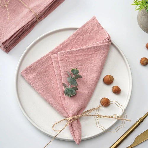 Serviette de table coton lavé style vintage rustique