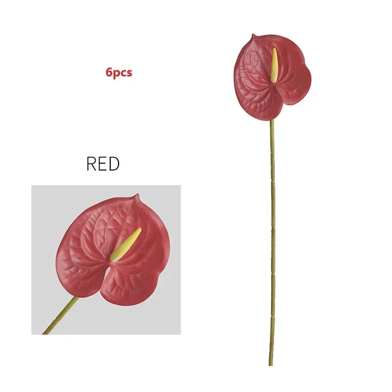 feuilles d'anthurium artificielles pour décoration florale et jardin - vue 13 sur 24