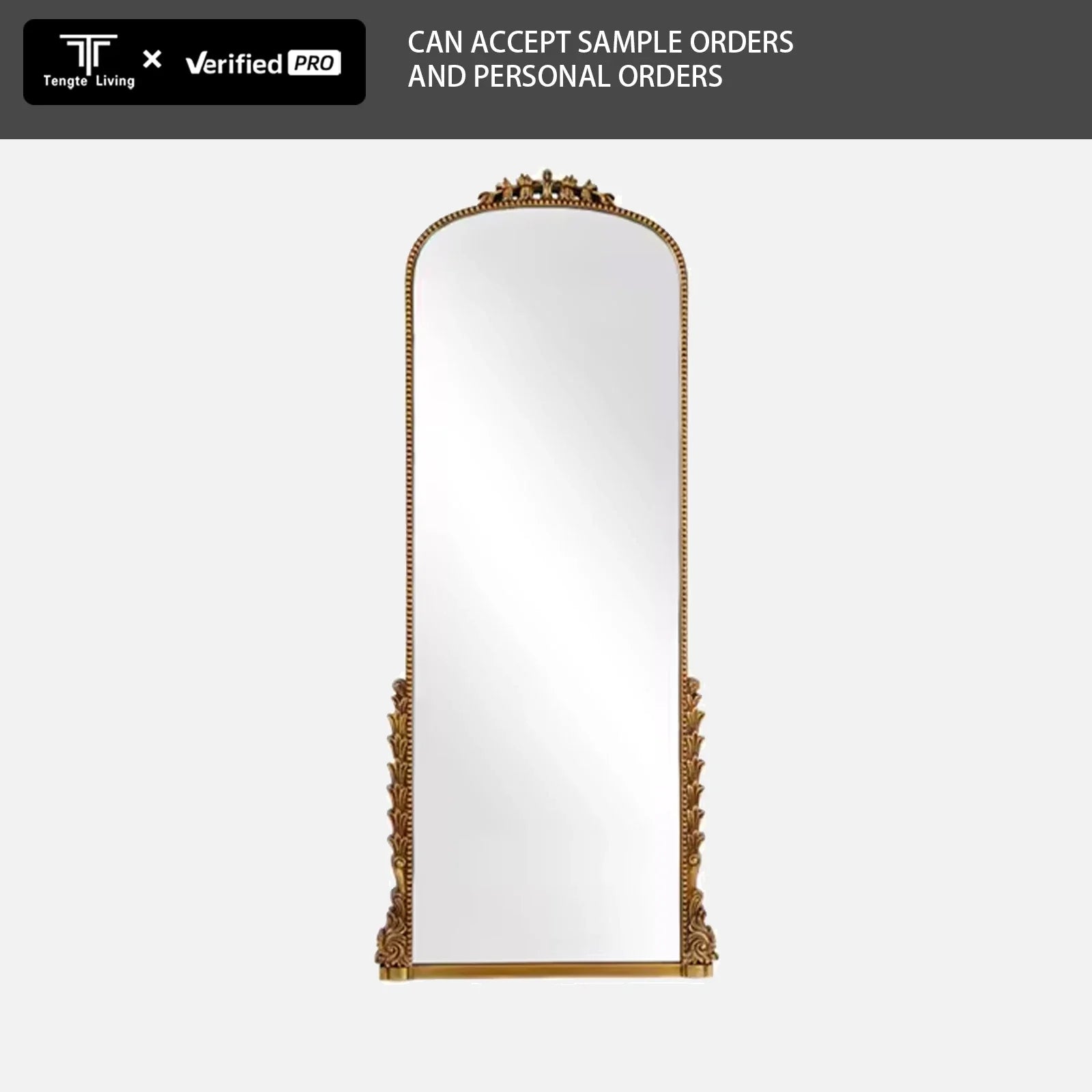 miroir mural doré en pu français design élégant pleine longueur - vue 4 sur 7