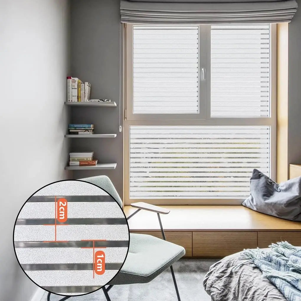 Film décoratif dépoli rayures protection uv pour vitres - vue 5 sur 6