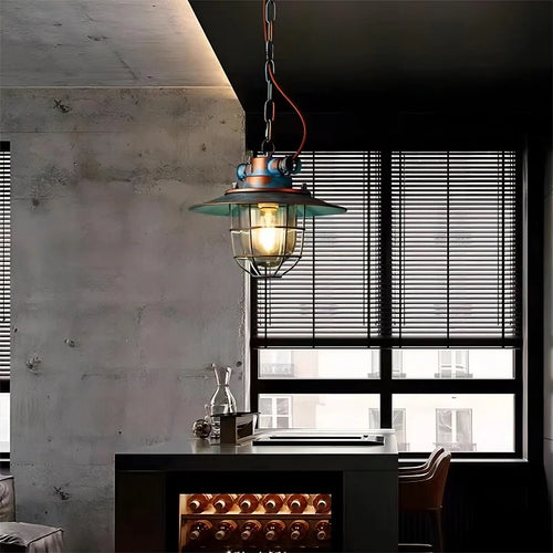 Américain rétro industriel vent anti-déflagrant lustre LOFT créatif Restaurant allée Barcafé fer LED suspension lampe