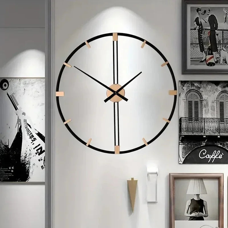 horloge murale nordique en métal design silencieux pour décoration moderne - vue 6 sur 6