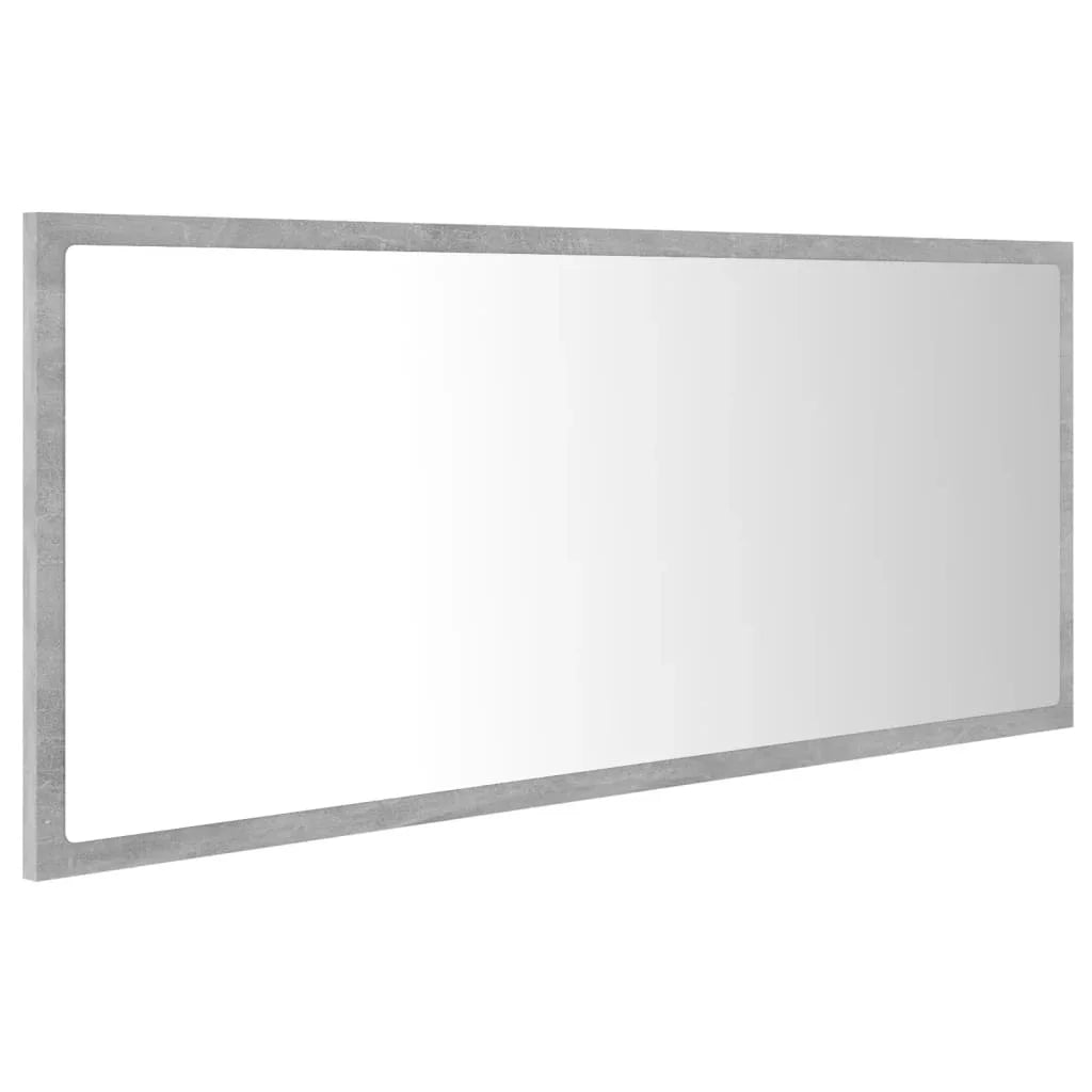 LED bathroom gray concrete 100x37cm acrylic, modern Dressing room furniture girl bedroom bedside cabinet storage vanity wardrobe - vue 6 sur 7