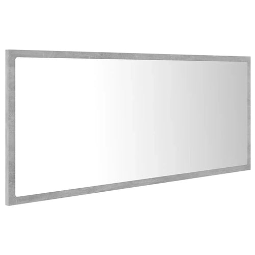 LED bathroom gray concrete 100x37cm acrylic, modern Dressing room furniture girl bedroom bedside cabinet storage vanity wardrobe - vue 7 sur 7
