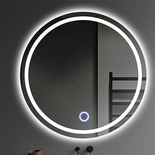 Smart LED Bathroom Mirror, Round Mirror Surface, Wall Mounted Makeup Mirror, Touch  Adjust Brightness, Safer Gift Box Packaging - vue 2 sur 8