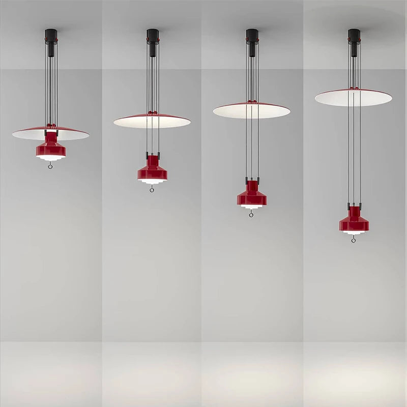 Nordic Creative LED Restaurant Stretching UFO Pendant Light Modern and Simple Vintage Dining Table and Bar Adjustable Ring Light - vue 5 sur 13