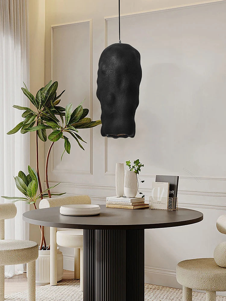 lustre wabi sabi japonais led pour décoration bar loft - vue 4 sur 10