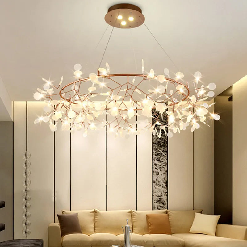 lustre led moderne avec branches rondes pour suspension - vue 2 sur 14