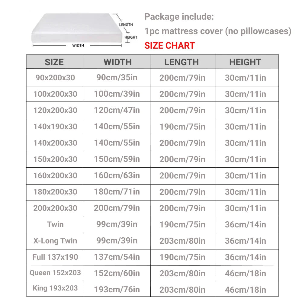 Waterproof Mattress Protector with Zipper Soft & Breathable Noiseless Mattress Cover for Single or Double Bed, Queen/King Size - vue 3 sur 8