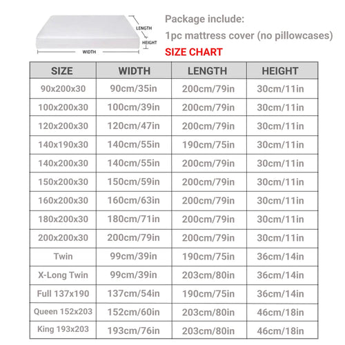 Waterproof Mattress Protector with Zipper Soft & Breathable Noiseless Mattress Cover for Single or Double Bed, Queen/King Size - vue 4 sur 8