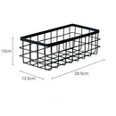 Metal Storage Basket, Black and White, Office Desktop, Cosmetic Sorting Baskets, Kitchen Seasoning Jar Organizer, Iron Box