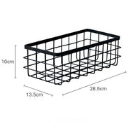 Metal Storage Basket, Black and White, Office Desktop, Cosmetic Sorting Baskets, Kitchen Seasoning Jar Organizer, Iron Box