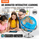 VEVOR Educational Globe 10in/254mm Interactive AR World Globe LED Night Lighting, AR APP Compatible with Android or iOS Devices