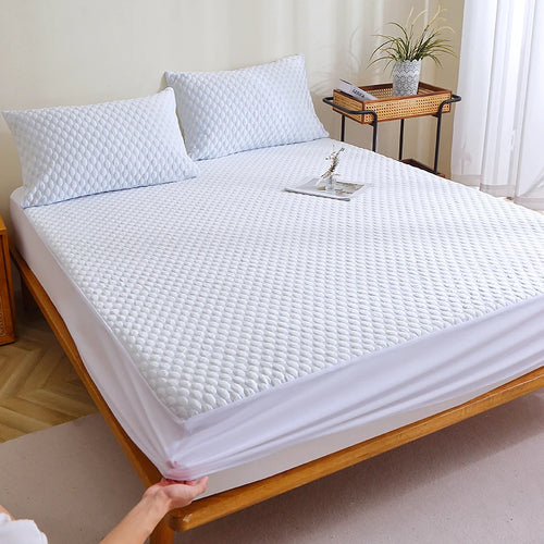 EU Size 35% Bamboo Fiber 65% Polyester , cooling feeling , 30cm Protective Height, Mattress Pad Protector - vue 5 sur 7
