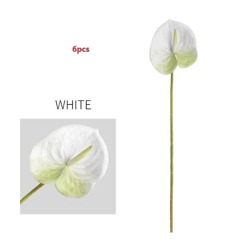 feuilles d'anthurium artificielles pour décoration florale et jardin - vue 14 sur 24