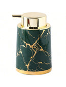 400ml Light Luxury Ceramic Marble Texture Refillable Press Mousse Foaming Soap Dispenser For Bottling, Filling Facial Cleanser
