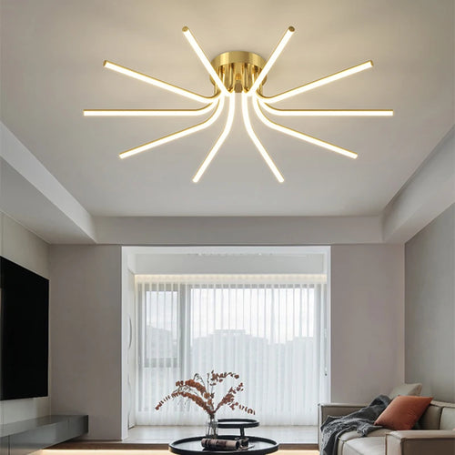Plafonnier LED en cuivre au design moderne - vue 7 sur 12