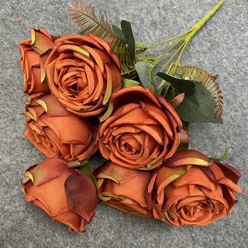 bouquet de roses artificielles en soie pour décoration intérieure mariage - vue 8 sur 9