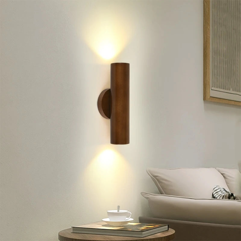 applique murale led moderne en bois pour décoration intérieure et extérieure - vue 4 sur 8