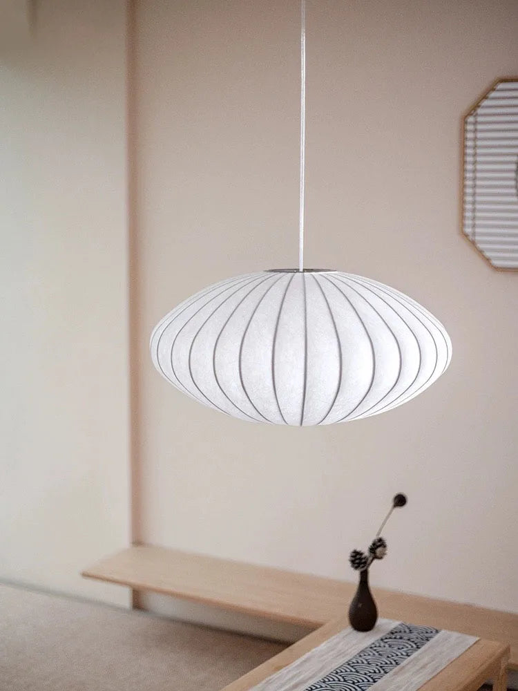 suspension moderne en soie style wabi sabi pour décoration intérieure - vue 3 sur 10