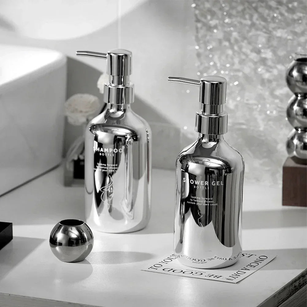 distributeur de savon moussant plaqué argent portable luxe - vue 5 sur 9