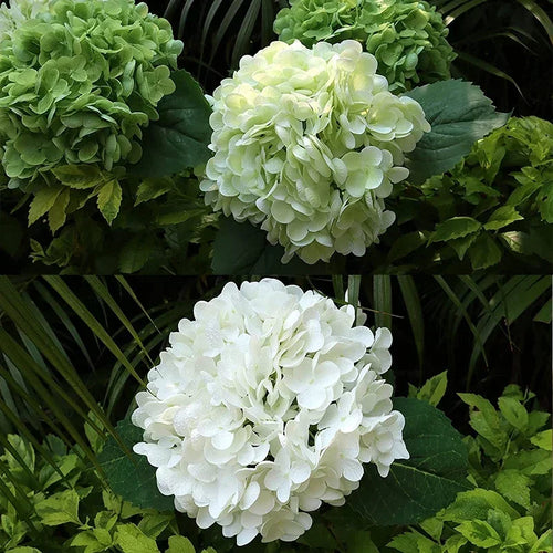 Set of 4 realistic artificial hydrangea flowers for decoration and weddings - vue 11 sur 18