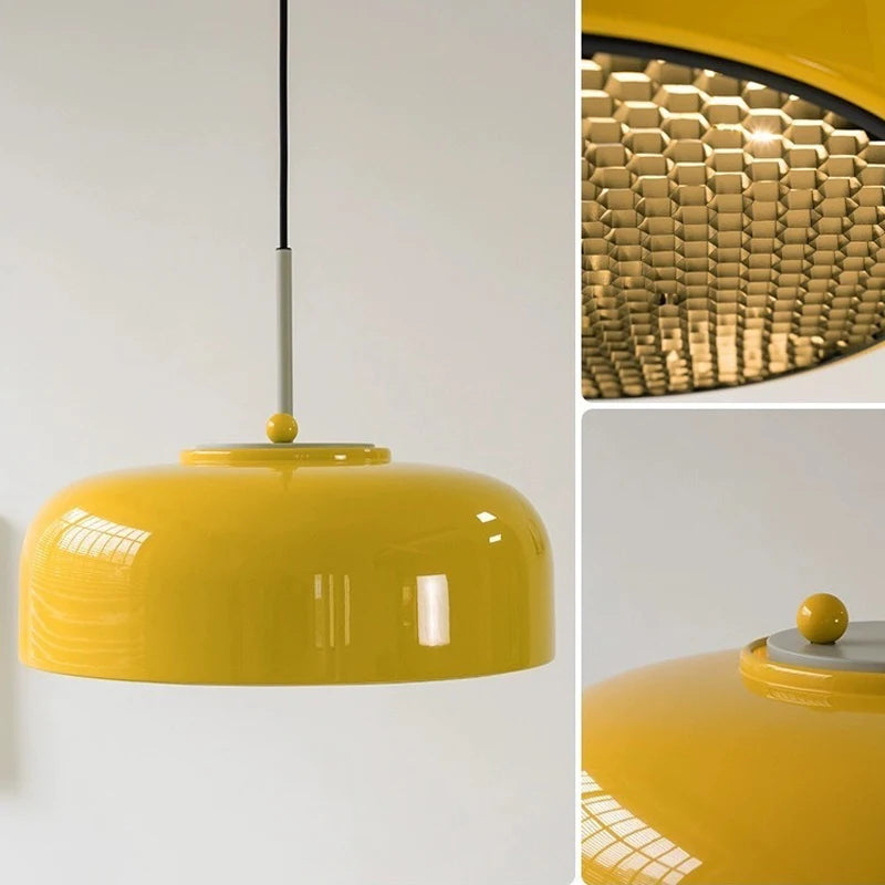 Denmark Design Pendant Lamp with Honeycomb Mesh Led Ceiling Suspension Hanging Light for Dining Room Kitchen Island - vue 6 sur 9