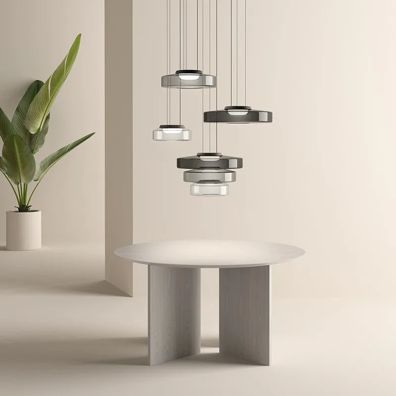 Suspension lustre design moderne en verre pour éclairage d'îlot - vue 5 sur 24
