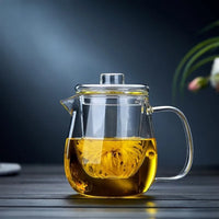 Borosilicate glass teapot with infuser minimalist style 1l