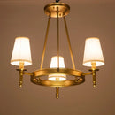 Lustre rond en cuivre complet pour chambre à coucher
