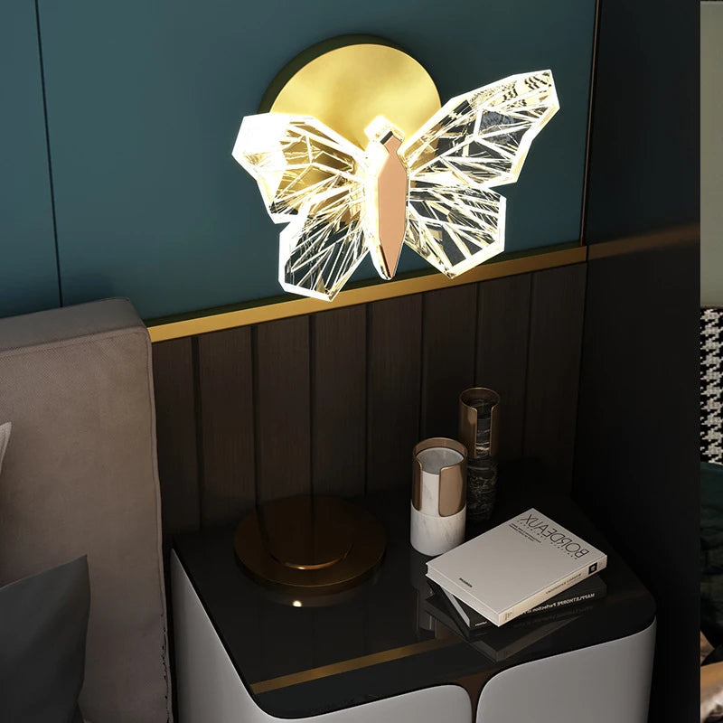 applique murale led papillon éclairage intérieur décoration moderne - vue 4 sur 9