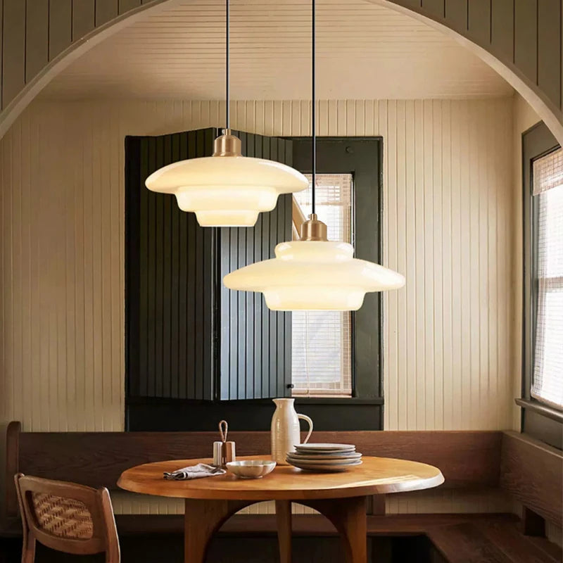 lampe suspendue en verre led moderne nordique décorative - vue 5 sur 9