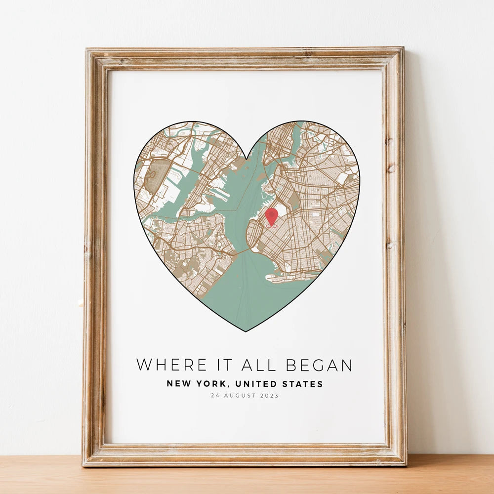 carte de ville personnalisée pour un cadeau romantique unique - vue 5 sur 7