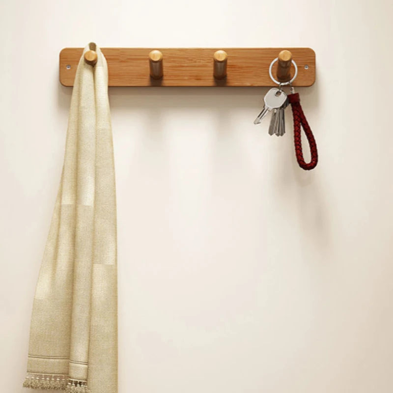 portemanteaux en bambou double couche pour rangement créatif - vue 4 sur 10