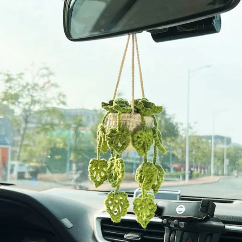 crochet suspendu créatif pour décoration de voiture plante en pot - vue 32 sur 34