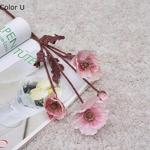 nouveau décor de jardin fleurs de pavot artificielles pour fête - vue 10 sur 26