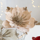 fleur de noël artificielle paillettes décorations arbre de noël 1 pièce