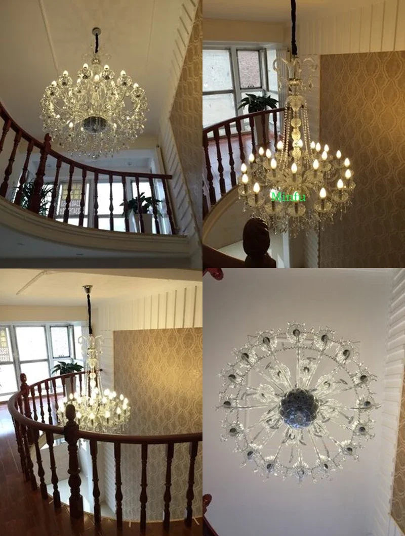 lustre en cristal de luxe pour hôtels et projets d'éclairage - vue 4 sur 7