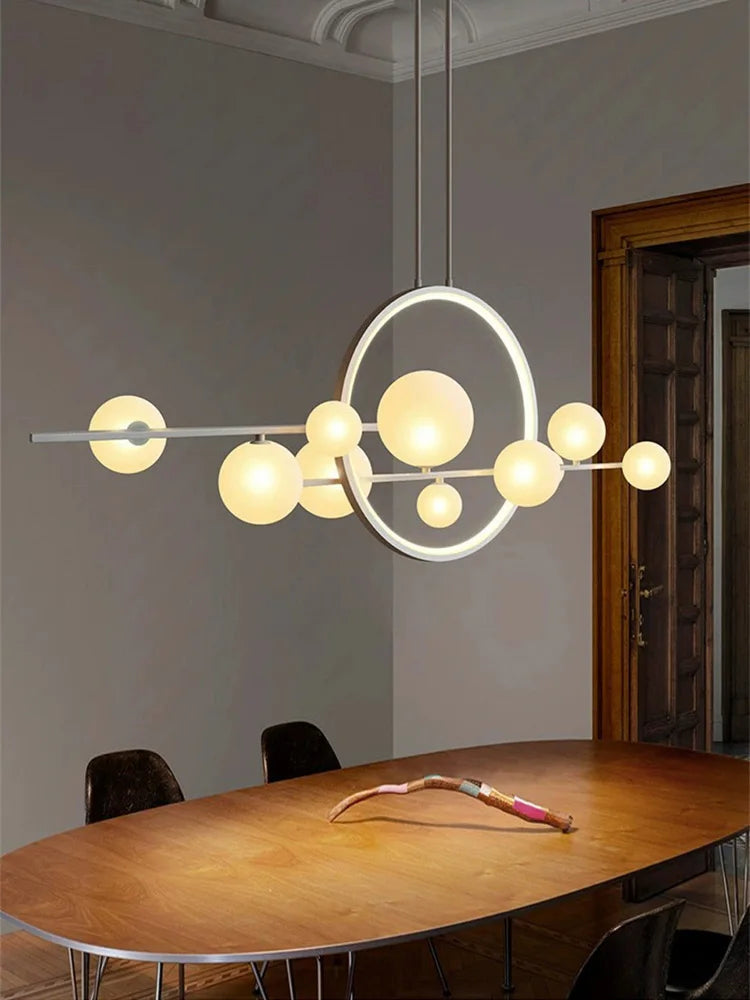 Nordic creative G9 LED dining room chandelier Modern industrial style living room, kitchen island home decoration chandelier - vue 3 sur 13
