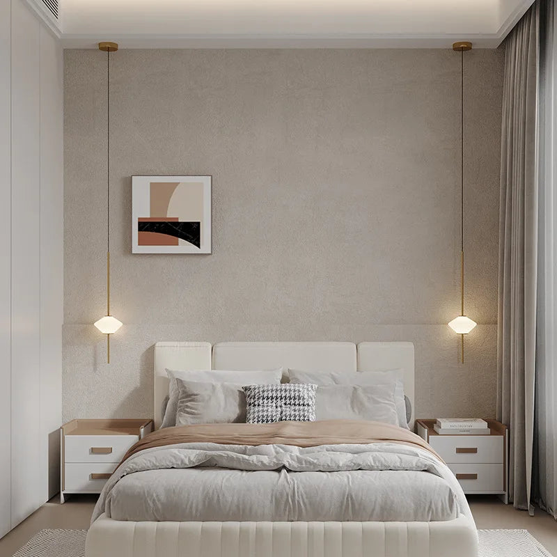 lampe led suspendue en verre moderne avec fil métallique réglable - vue 5 sur 10