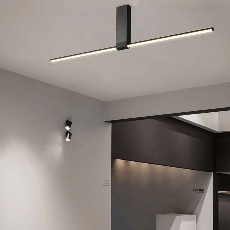 lampes de plafond minimalistes longues pour divers espaces - vue 6 sur 12