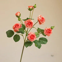 branches de roses artificielles à 7 têtes en soie décoratives