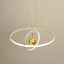 lustre circulaire en boule de fer avec luminaires led pour décoration