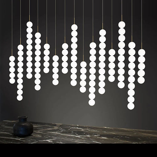 suspension design art deco en verre doré et chromé - vue 3 sur 13