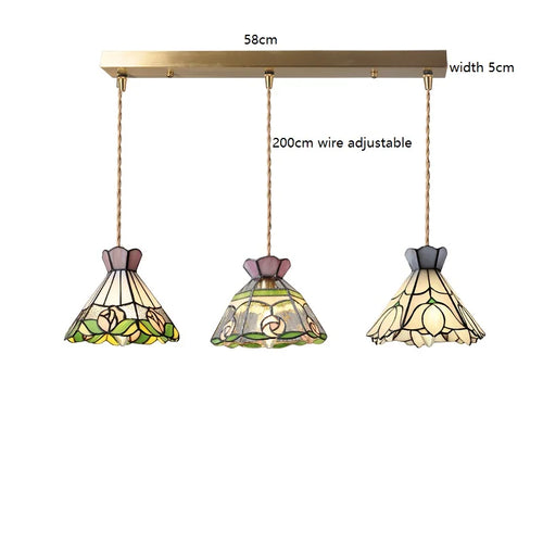 suspension fleur verre cuivre nordique moderne led iwhd europe syle - vue 18 sur 26