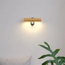 Nordic minimalist rotating wooden LED wall light