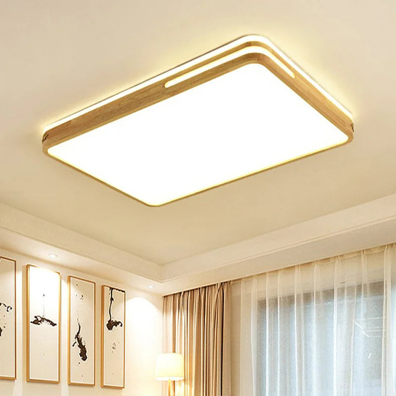 plafonnier led en bois design moderne minimaliste luminaire décoratif